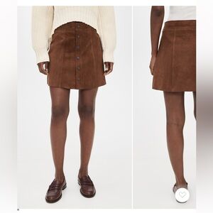 Blank NYC Real Suede Tan Button-Up Mini Skirt size large